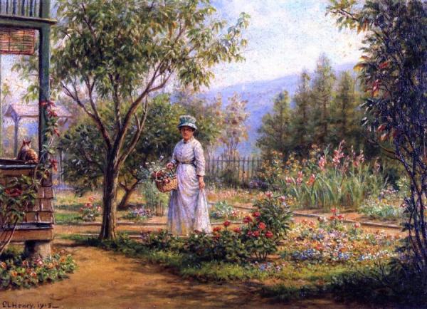 Gathering Flowers by Edward Lamson Henry