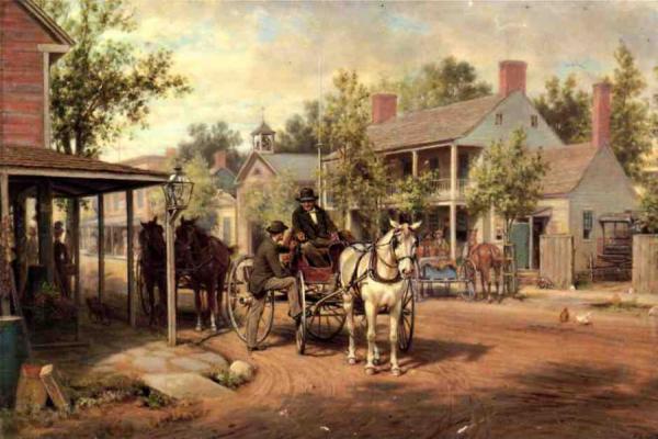 Horse And Buggy On Main Street by Edward Lamson Henry