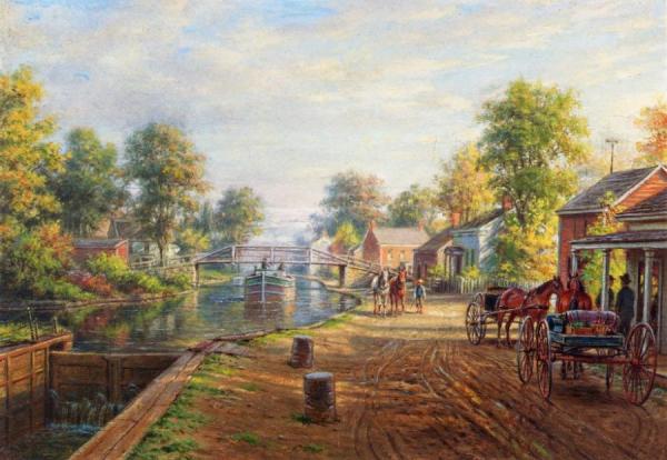 Scene Along Delaware And Hudson Canal by Edward Lamson Henry