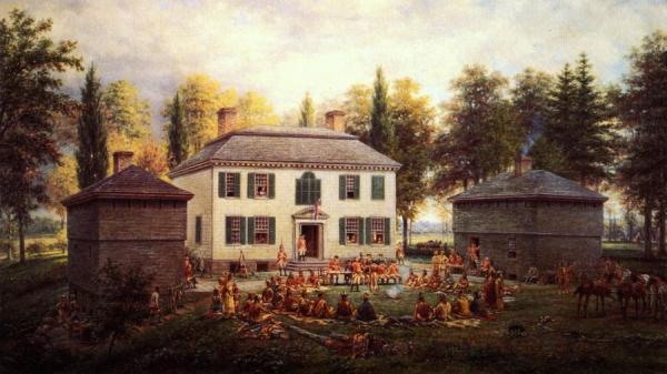 Sir William Johnson Presenting Medals To The Indian Chiefs Of The Six Nations At Johnstown, N.y. by Edward Lamson Henry Oil Painting Reproductions