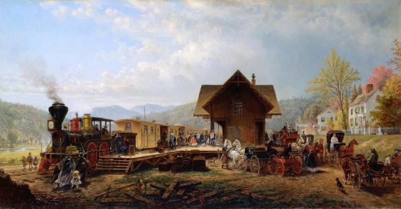 The 9:45 A.m. Accommodation, Stratford, Connecticut by Edward Lamson Henry