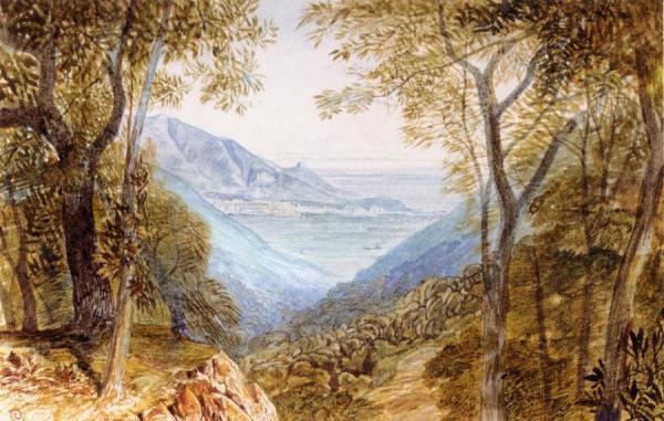 View Of The Ducal Palace, Massa, Northern Italy by Edward Lear
