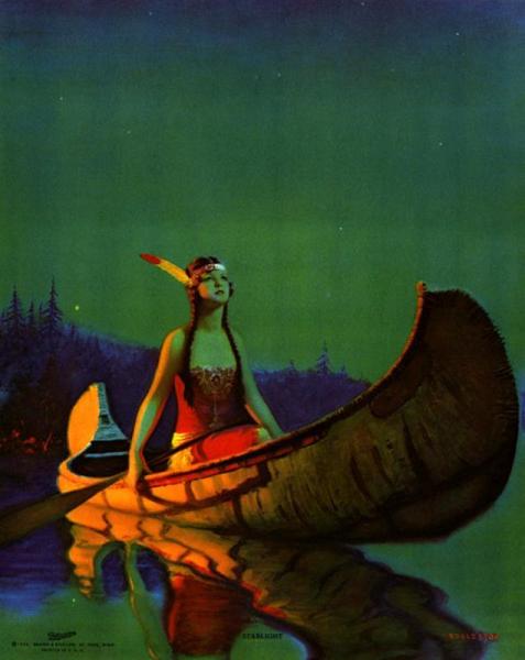Indian Girl In A Canoe by Edward Mason Eggleston