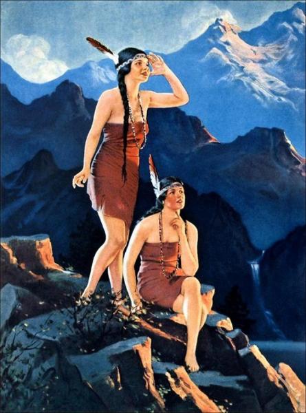 Edward Mason Eggleston Two Indian Maidens On The Rock