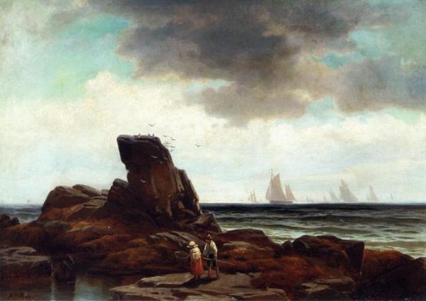 Crabbing By The Shore by Edward Moran