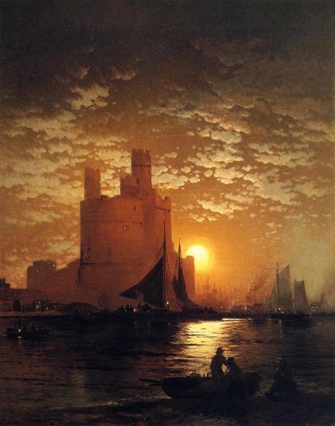 Edward Moran Moonlit Scene