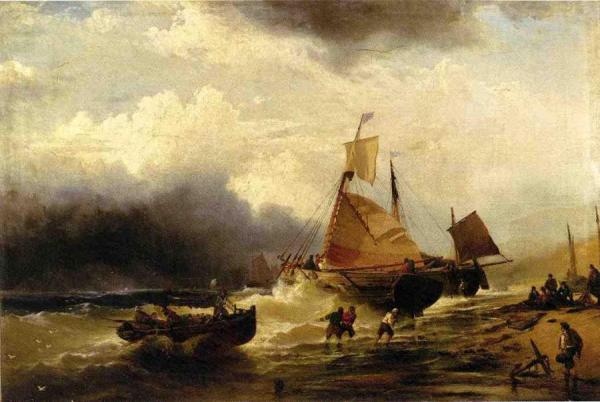 On The Beach At Digby by Edward Moran