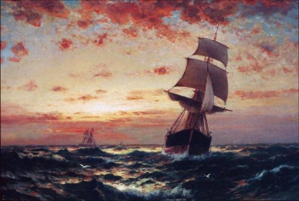 Edward Moran Ships At Sea