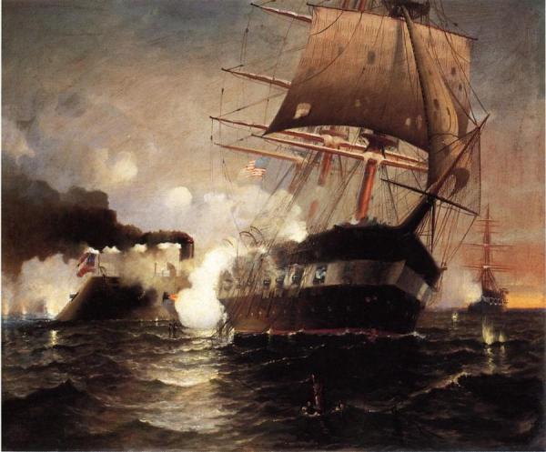 Sinking Of The "cumberland" By The "merrimack" by Edward Moran
