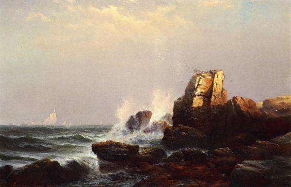 Steeple Rock, Bar Harbor, Maine by Edward Moran Oil Painting Reproductions