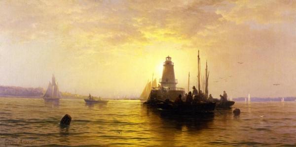 Sunset, New York Bay by Edward Moran