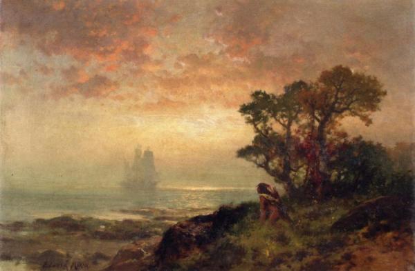 The First Ship Entering Ny Harbor, Sept. 11, 1609 by Edward Moran Oil Painting Reproductions