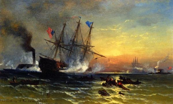 The Sinking Of The "cumberland" by Edward Moran Oil Painting Reproductions