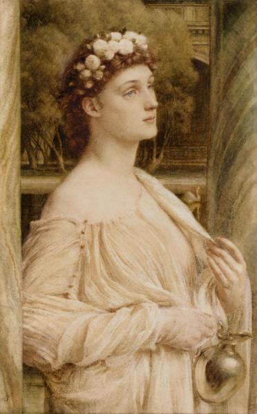 A Vestal Portrait Of Miss Violet Lindsay by Edward Poynter