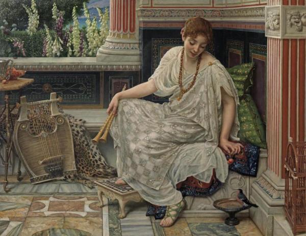 Chloe, Dulces Docta Modos Et Citharae Sciens by Edward Poynter