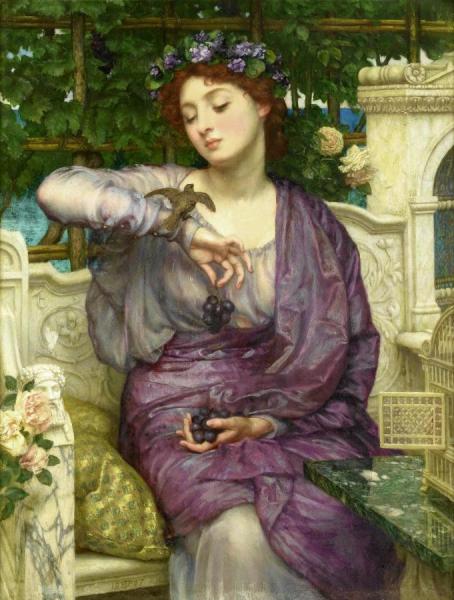 Lesbia And Her Sparrow, 1907 by Edward Poynter