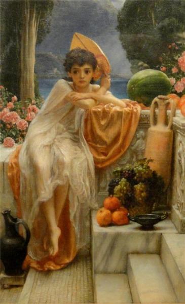 On The Temple Steps by Edward Poynter Oil Painting Reproductions