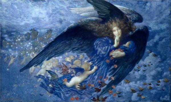 Night With Her Train Of Stars by Edward Robert Hughes Oil Painting Reproductions