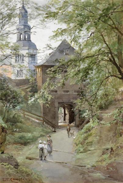 Mülln Monastery In Salzburg by Edward Theodore Compton