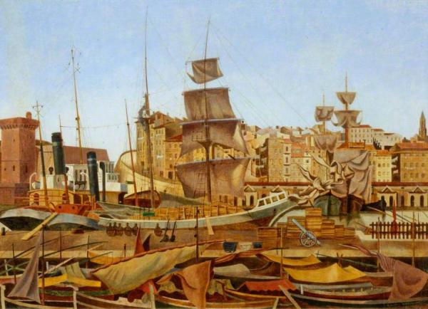 Marseilles Harbour, Quai Du Port by Edward Wadsworth