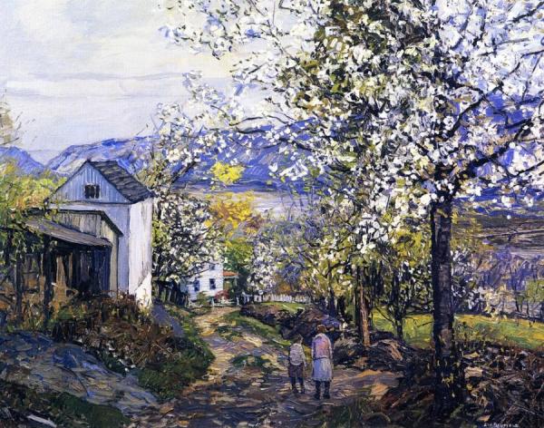 Cherry Blossoms by Edward Willis Redfield Oil Painting Reproductions