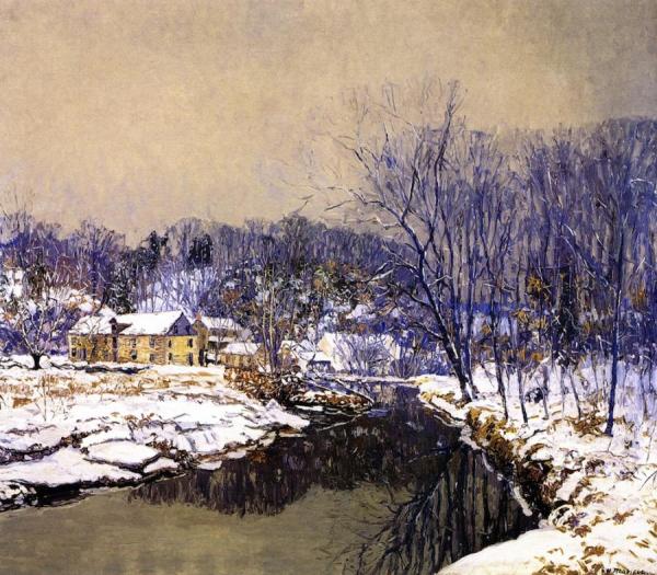The Mill In Winter by Edward Willis Redfield