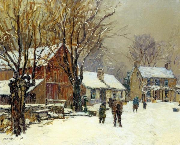 Winter At The Farm by Edward Willis Redfield Oil Painting Reproductions