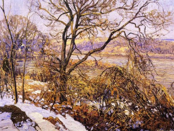 Woods And Stream In Winter, Upper Delaware by Edward Willis Redfield