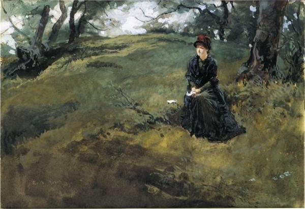 Young Woman In The Woods by Edwin Austin Abbey