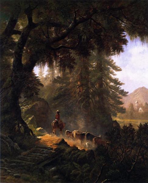 Cattle Drive Near The Mission by Edwin Deakin