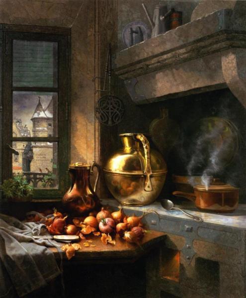 Kitchen Corner by Edwin Deakin Oil Painting Reproductions