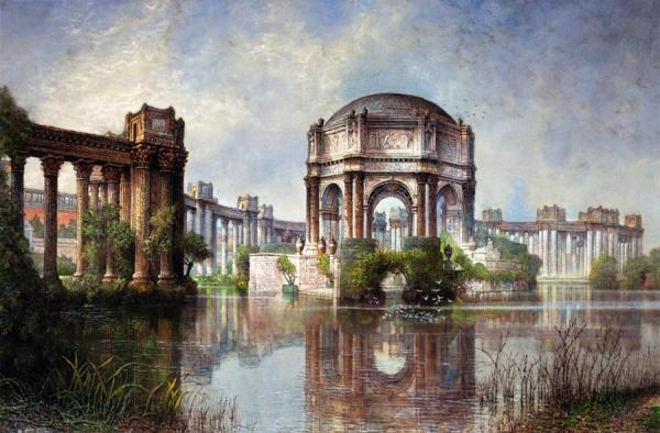Palace Of Fine Arts And The Lagoon by Edwin Deakin