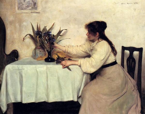 Arranging The Irises by Edwin Harris