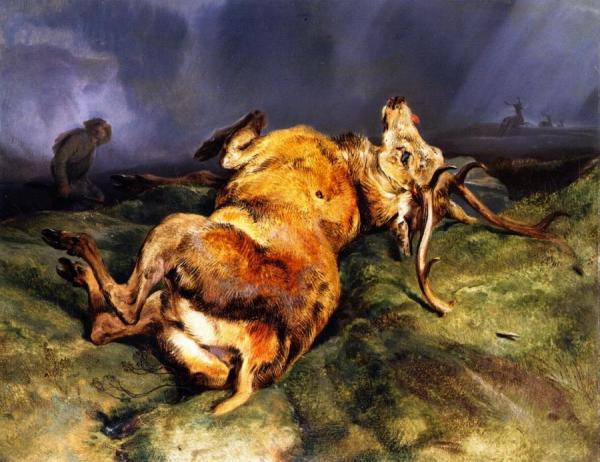 Edwin Henry Landseer A Deer Just Shot