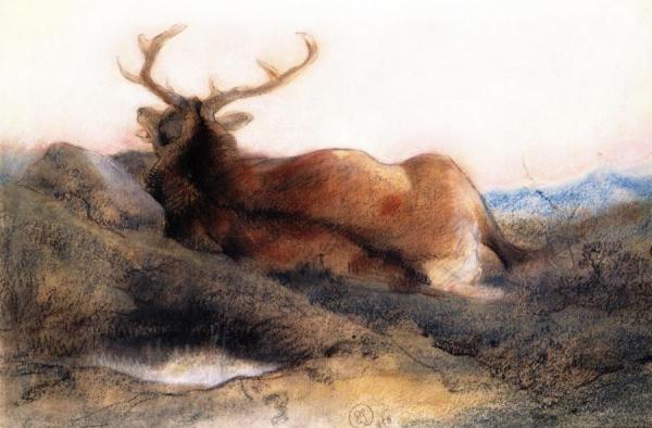Edwin Henry Landseer A Stag At Tarbet