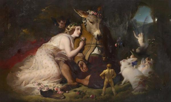 Scene From A Midsummer Night's Dream. Titania And Bottom by Edwin Henry Landseer Oil Painting Reproductions