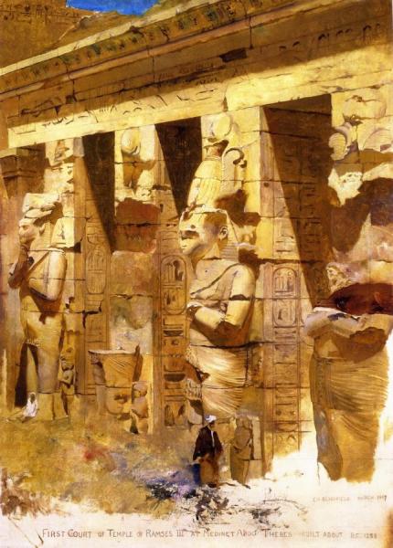 First Court Of Temple Of Ramses Iii, Medinet Aboo by Edwin Howland Blashfield
