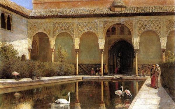 A Court In The Alhambra In The Time Of The Moors by Edwin Lord Weeks