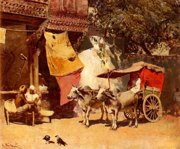 An Indian Gharry by Edwin Lord Weeks Oil Painting Reproductions