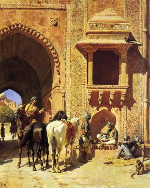 Gate Of The Fortress At Agra, India by Edwin Lord Weeks