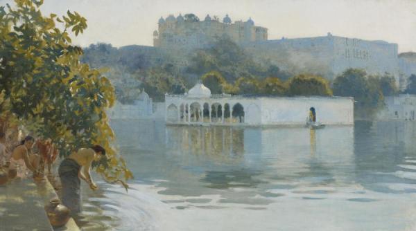 Lake At Oodeypore, India by Edwin Lord Weeks