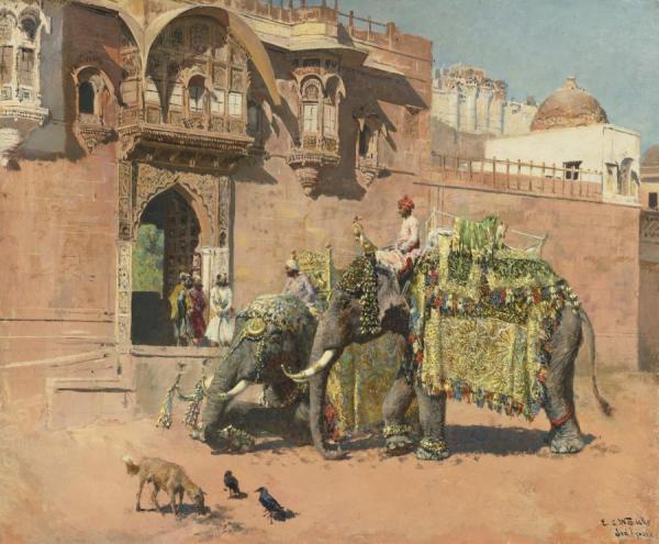 Les ÉlÉphants Du Rajah De Jodhpore by Edwin Lord Weeks