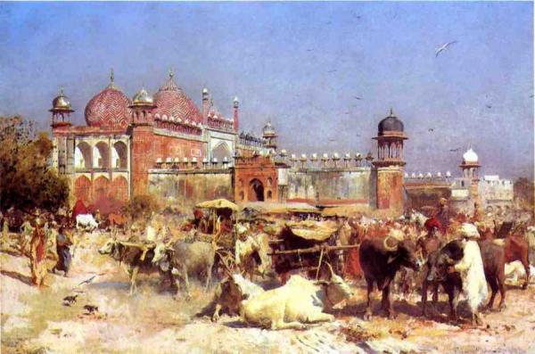 Market Place At Agra by Edwin Lord Weeks