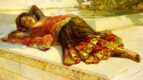 Nautch Girl Resting by Edwin Lord Weeks