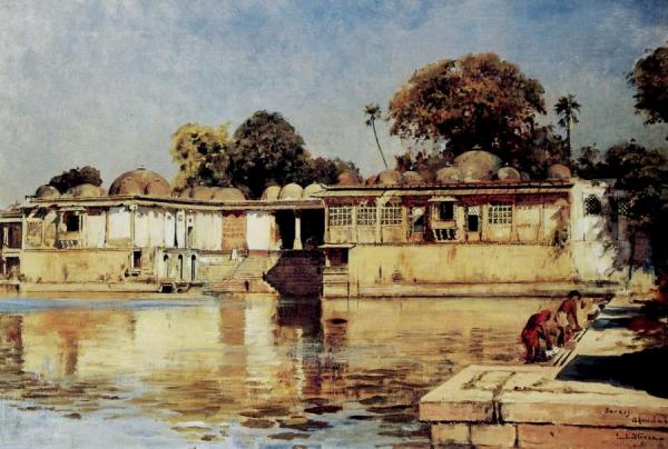 Palace And Lake At Sarkeh, Near Ahmedabad, India by Edwin Lord Weeks