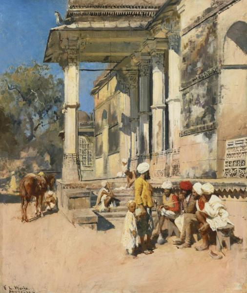 Portico Of A Mosque, Ahmedabad by Edwin Lord Weeks