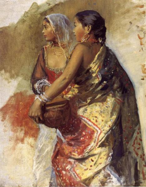 Sketch - Two Nautch Girls by Edwin Lord Weeks