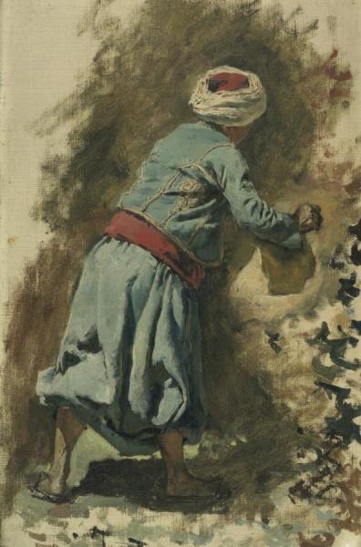 Study Of A Moor In Blue, Ca. 1878 by Edwin Lord Weeks