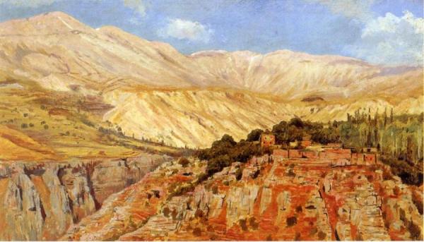 Village In Atlas Mountains, Morocco by Edwin Lord Weeks