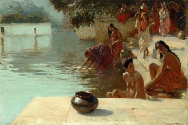 Edwin Lord Weeks Woman's Bathing Place I Oodeypore, India